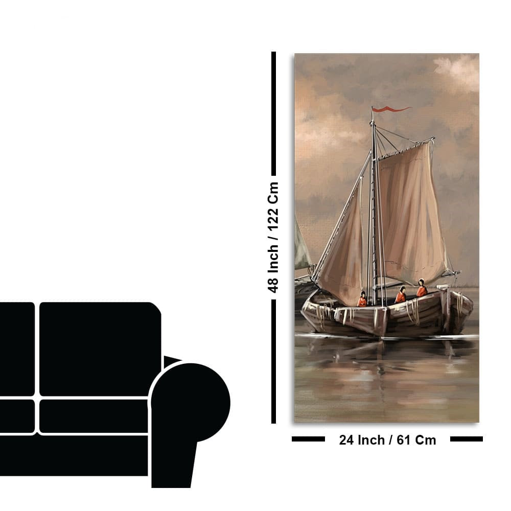 Sailing Boat on the Sea landscape Wall Painting