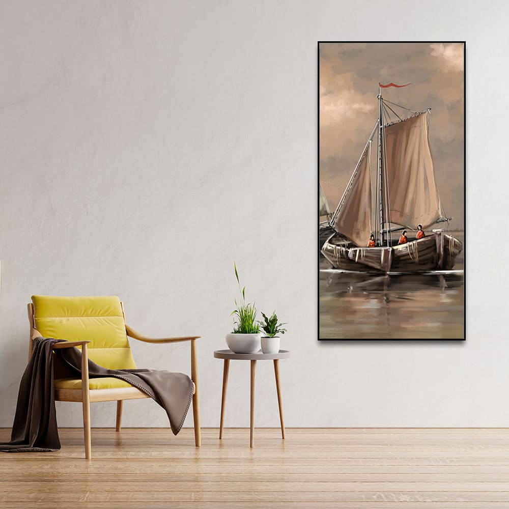 Sailing Boat on the Sea landscape Wall Painting