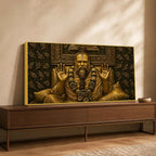 Saint Shri Premanandji Maharaj Giving Blessing Metallic Look 3D Canvas Wall Painting