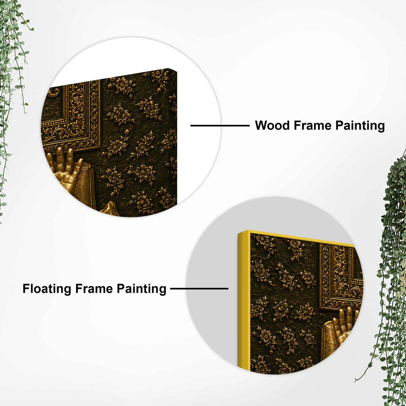 Saint Shri Premanandji Maharaj Giving Blessing Metallic Look 3D Canvas Wall Painting
