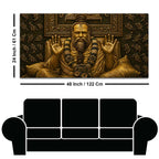 Saint Shri Premanandji Maharaj Giving Blessing Metallic Look 3D Canvas Wall Painting