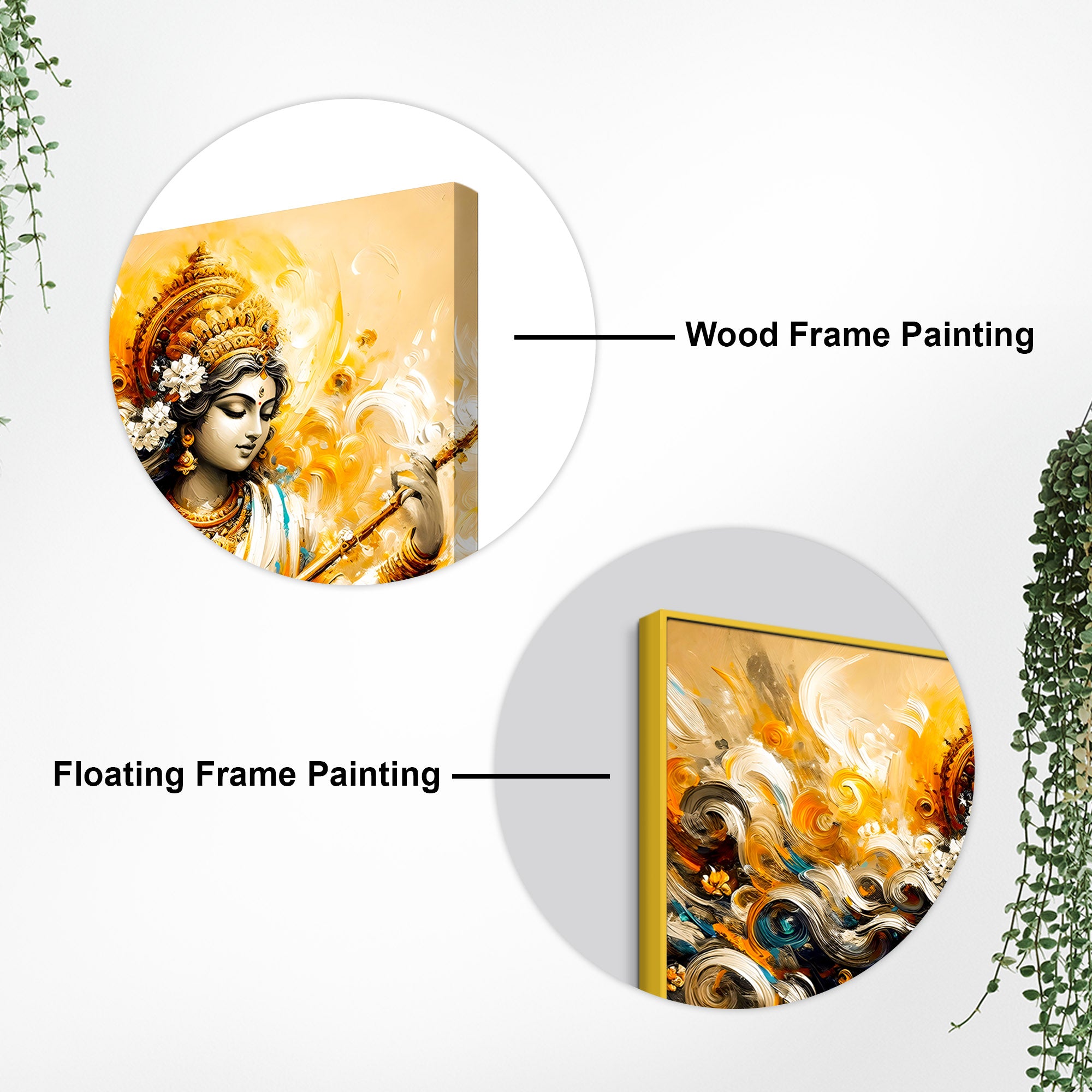 Saraswati Devi Religious Canvas Wall Painting