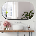 Scandinavian Frameless Beveled Capsule shaped Bathroom Mirror