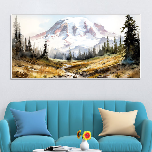 Scenery of Mountain Stream Canvas Wall Painting