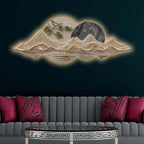 Scenic Mountain Landscape Crystal Glass Backlit LED Wall Art