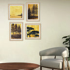 Scenic Tree Wall Art Frame Set of 4 for Living Room Décor