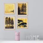 Scenic Tree Wall Art Frame Set of 4 for Living Room Décor