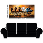 Scenic view of Seven Horses Running Canvas Wall Painting