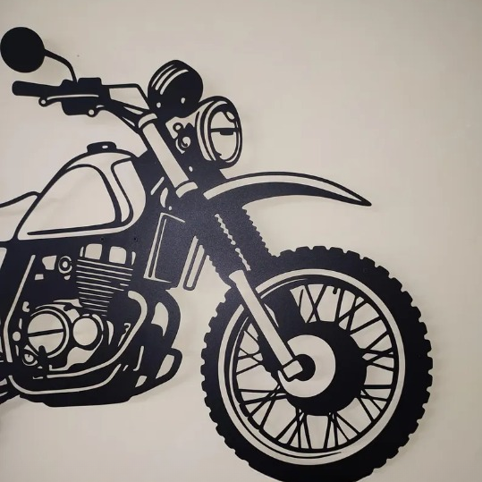 Scrambler Style Motorcycle Metal Wall Art