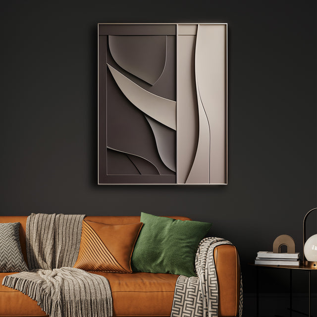 Sculptural Wall Decor with Geometric and Organic Elements