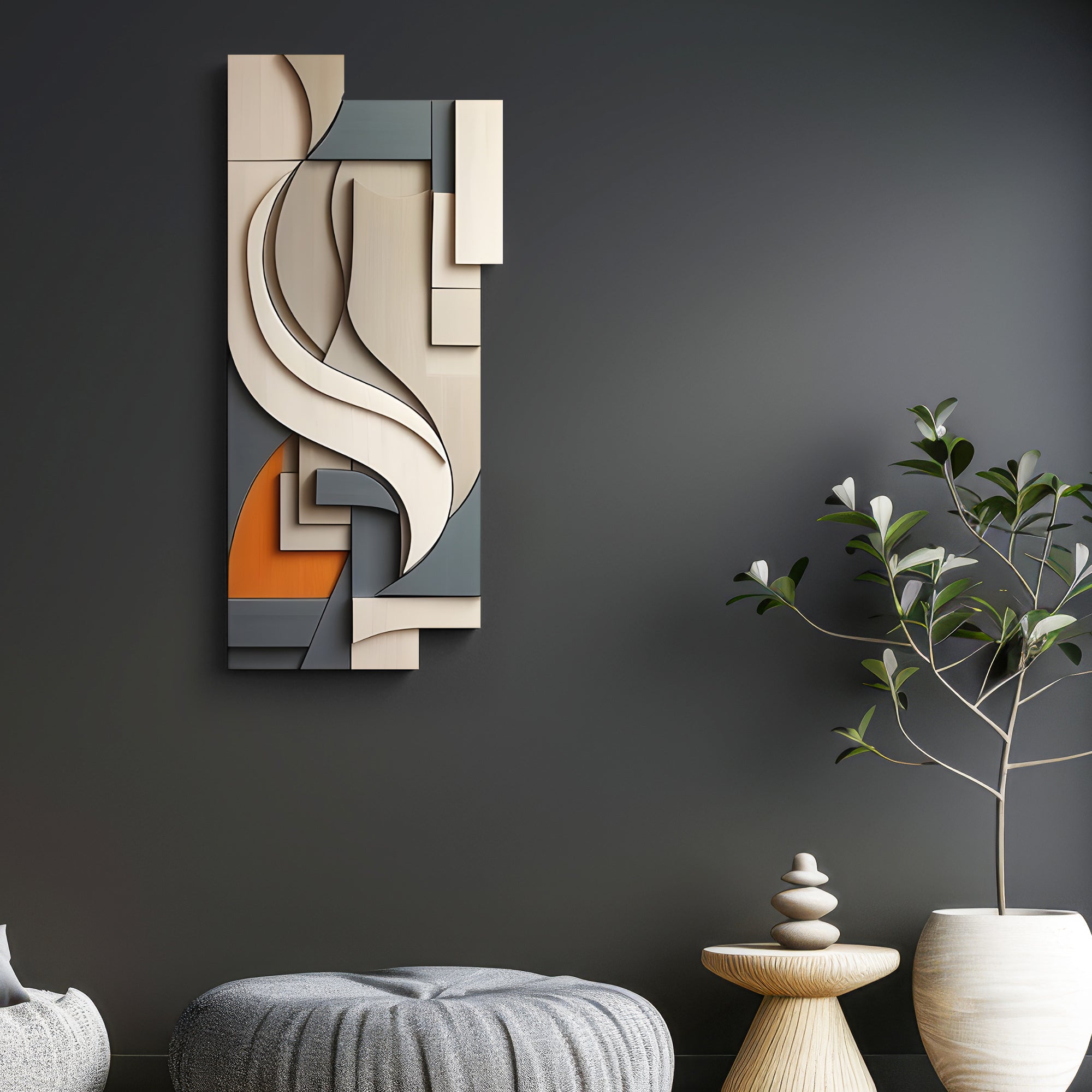 Sculptural Wall Hanging Art Modern Abstract Geometric Pattern