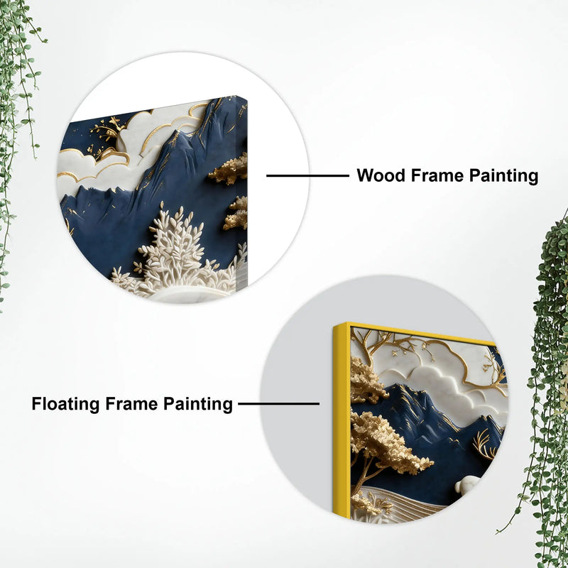 Serene Alpine Valley with Twin White Stags 3D Canvas Wall Painting