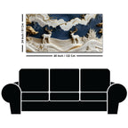 Serene Alpine Valley with Twin White Stags 3D Canvas Wall Painting