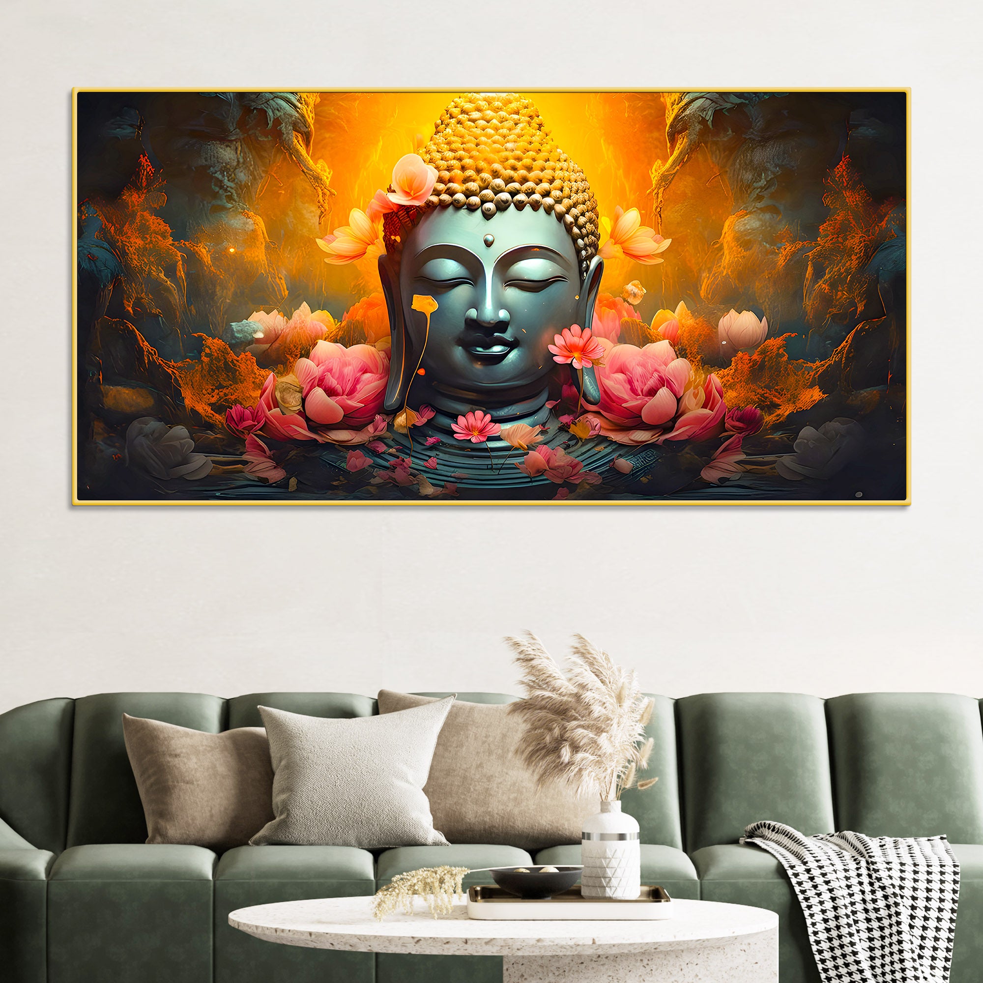 Serene Buddha Canvas Wall Painting for Calm & Peaceful Home Decor