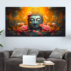 Serene Buddha Canvas Wall Painting for Calm & Peaceful Home Decor