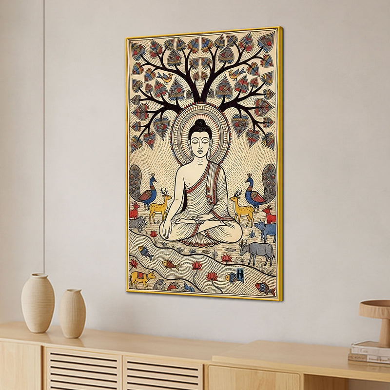 Serene Buddha Meditation Canvas Painting