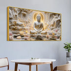 Serene Buddha Meditation in Lotus Paradise 3D Canvas Wall Painting