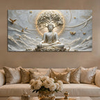 Serene Buddha Under Sacred Bodhi Tree 3D Canvas Wall Painting