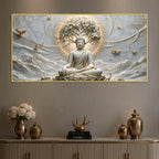 Serene Buddha Under Sacred Bodhi Tree 3D Canvas Wall Painting