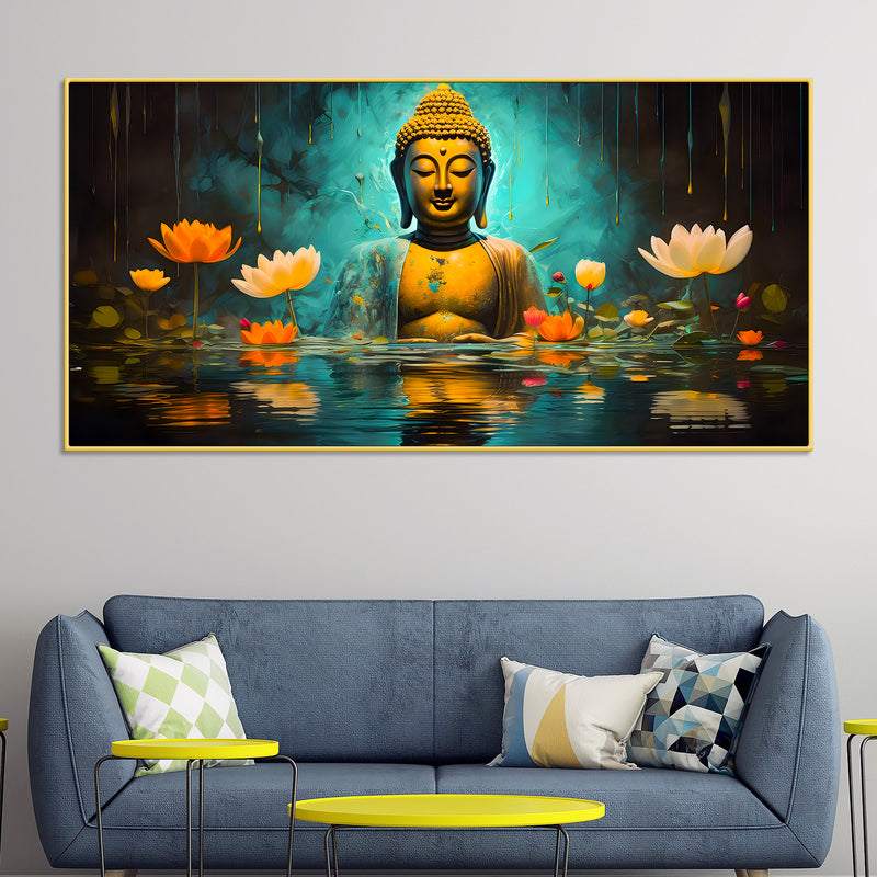 Serene Buddha Wall Painting Canvas for Living Room Décor