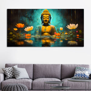 Serene Buddha Wall Painting Canvas for Living Room Décor