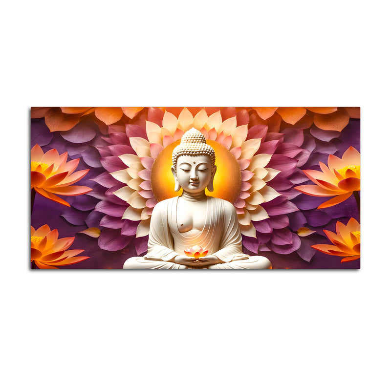 Serene Buddha Wall Painting on Canvas for Home Decoration