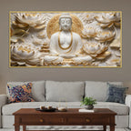 Serene Buddha with Lotus 3D Canvas Wall Painting