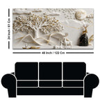 Serene Deer Family Under Full Moon 3D Canvas Wall Painting