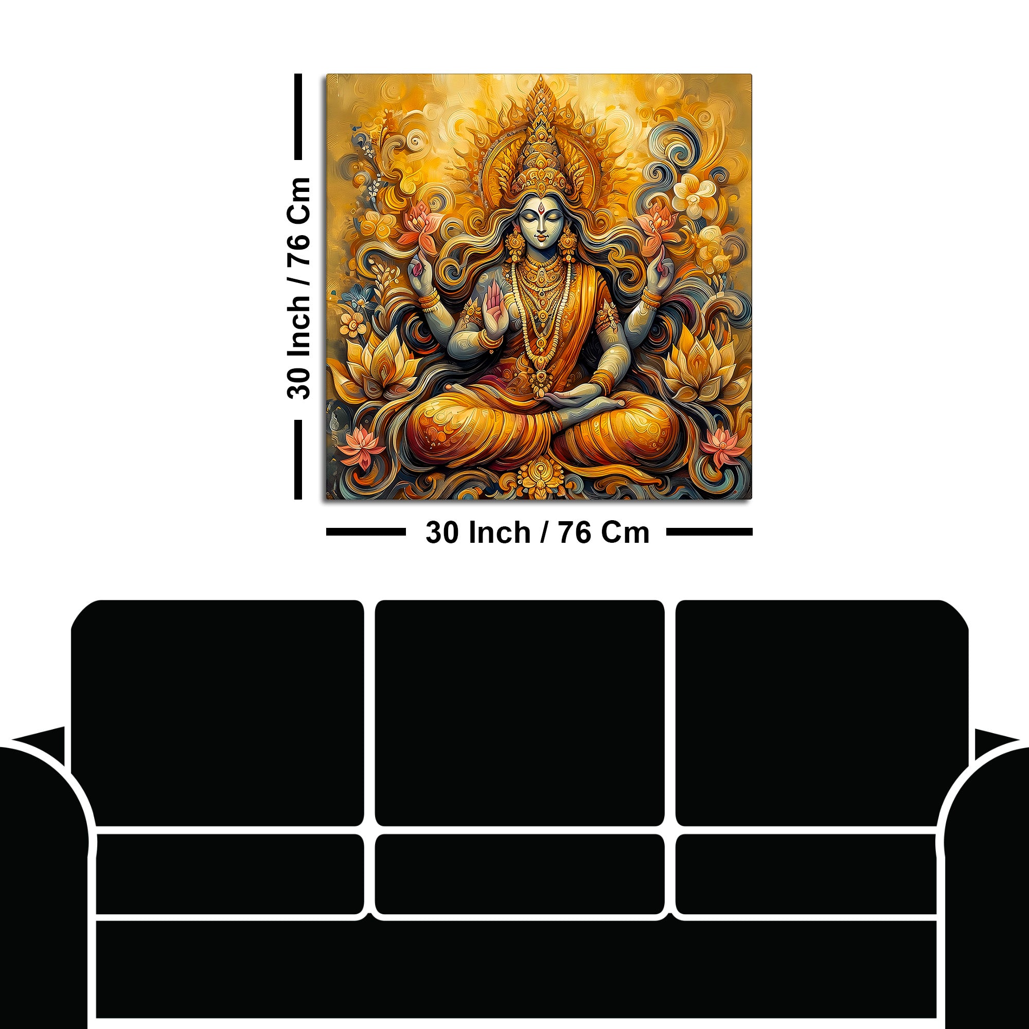 Serene Goddess Lakshmi Premium Canvas Wall Painting