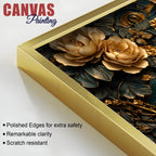 Serene Golden Blossoms and Tranquil Ocean Waves 3D Canvas Wall Painting