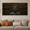 Serene Lord Buddha Under Bodhi Tree Metallic Look 3D Canvas Wall Painting