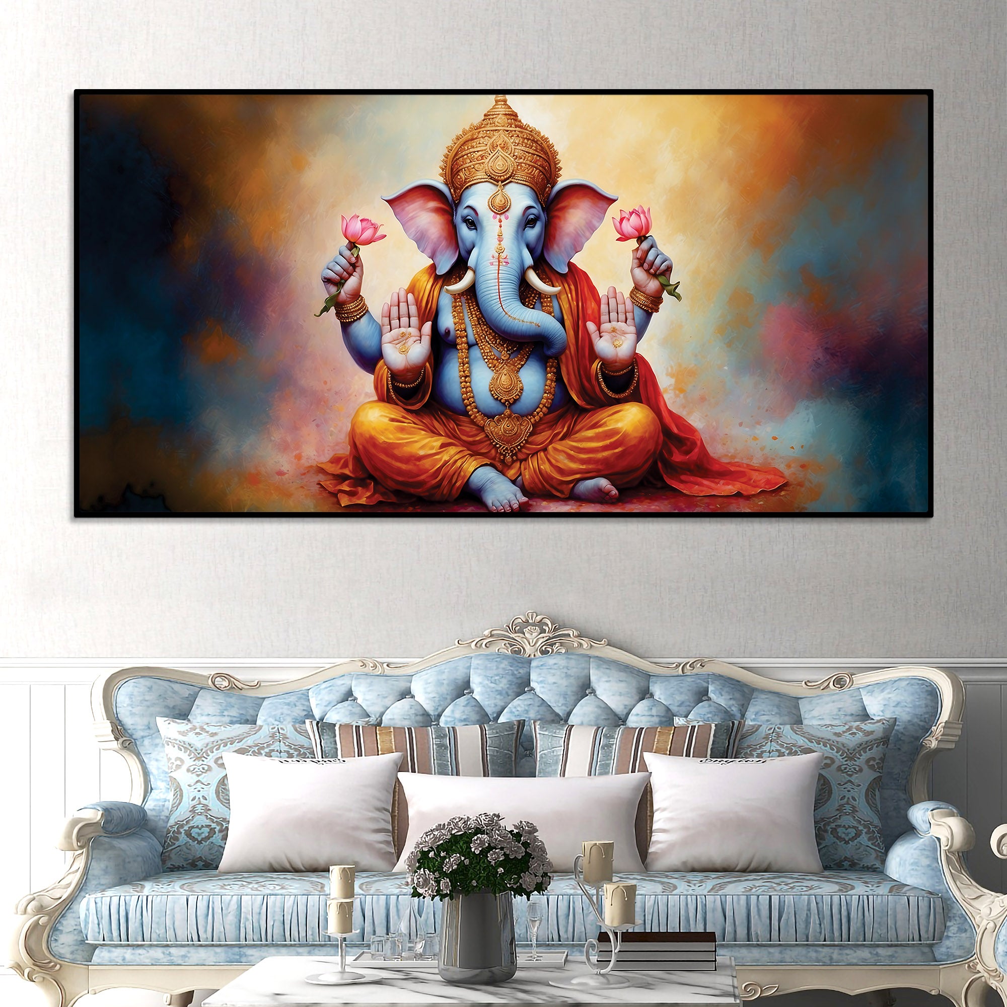 serene-lord-shri-ganesha-giving-blessings-portrait-wall-painting-for