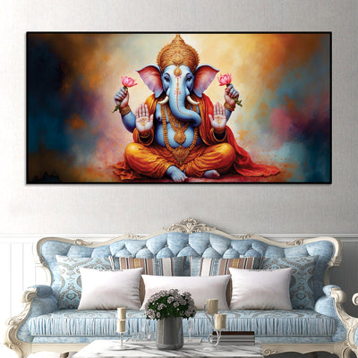 serene-lord-shri-ganesha-giving-blessings-portrait-wall-painting-for