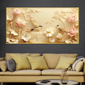 Serene Lotus Garden with Twin Songbirds 3D Canvas Wall Painting