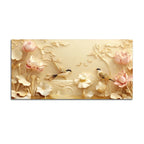 Serene Lotus Garden with Twin Songbirds 3D Canvas Wall Painting