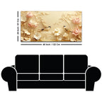 Serene Lotus Garden with Twin Songbirds 3D Canvas Wall Painting