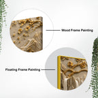 Serene Mountain Waterfalls & Golden Blossom Tree 3D Canvas Wall Painting