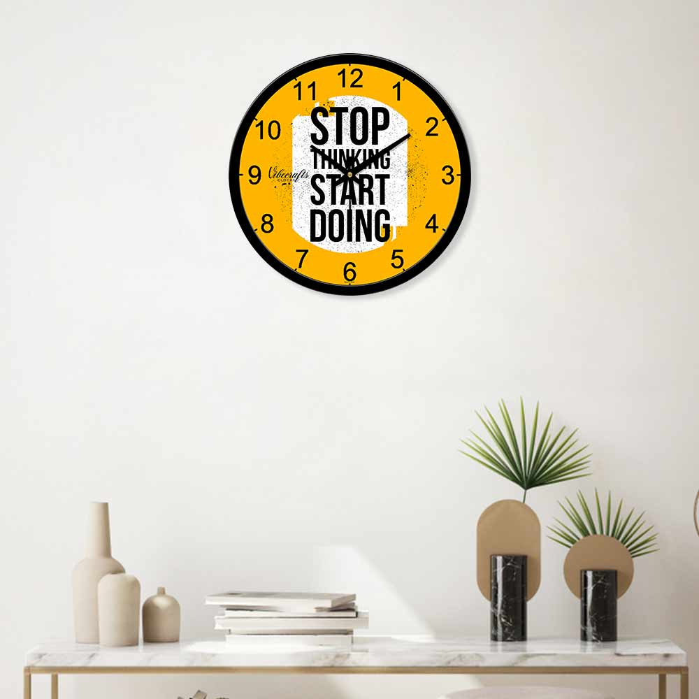 Set Aim Motivational Quotes Wall Clock For Living Office