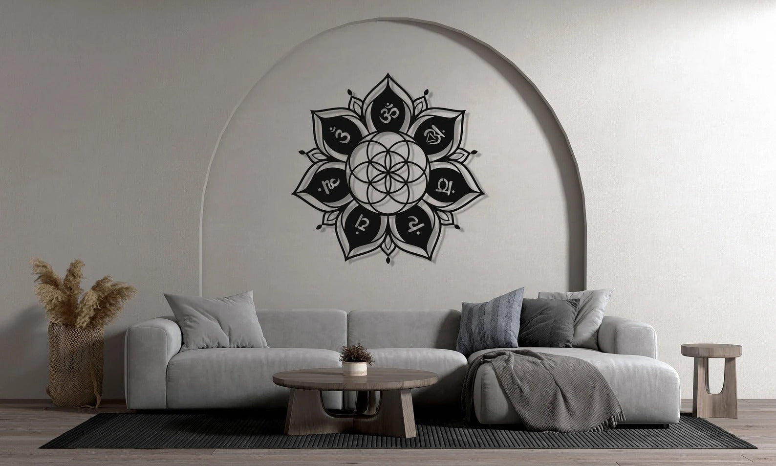 Seven Chakra Flower of Life Metal Wall Art Decor