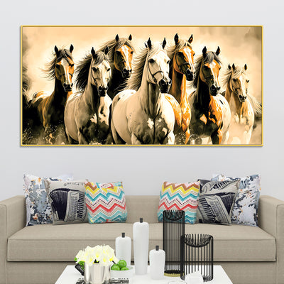 Seven Horse Herd Canvas wall Painting