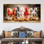 Seven Horses Running Art Canvas Wall Painting
