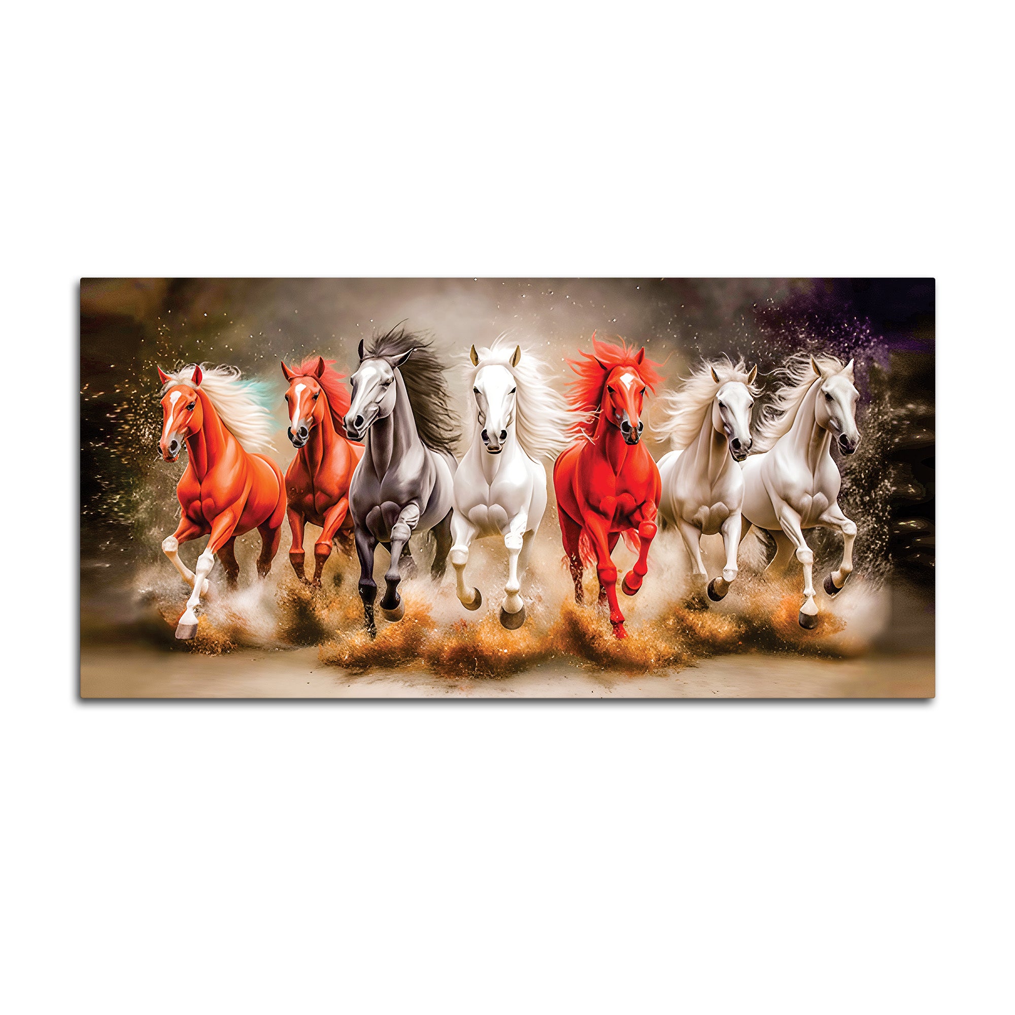 Seven Horses Running Art Canvas Wall Painting