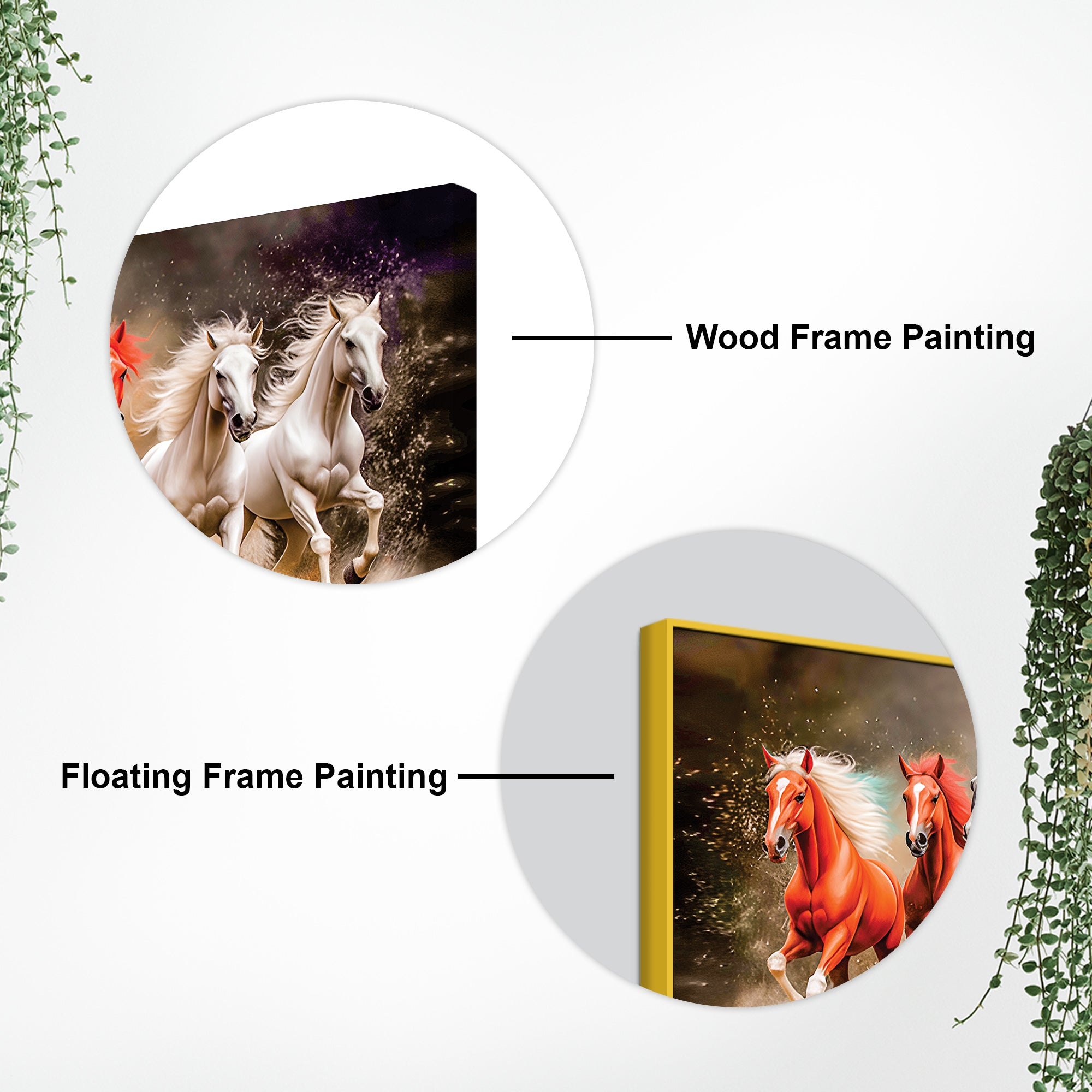 Seven Horses Running Art Canvas Wall Painting