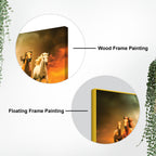 Seven Horses Running in Desert Premium Canvas Wall Painting