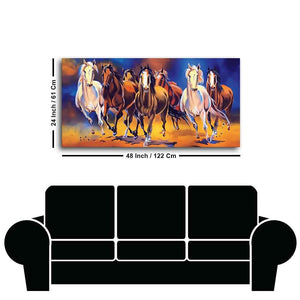 Seven Horses Running in Field Canvas Wall Painting