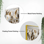 Seven Majestic White Horses Galloping 3D Canvas Wall Painting