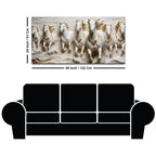 Seven Majestic White Horses Galloping 3D Canvas Wall Painting