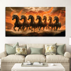 Seven Mystical Horses Canvas Wall Painting