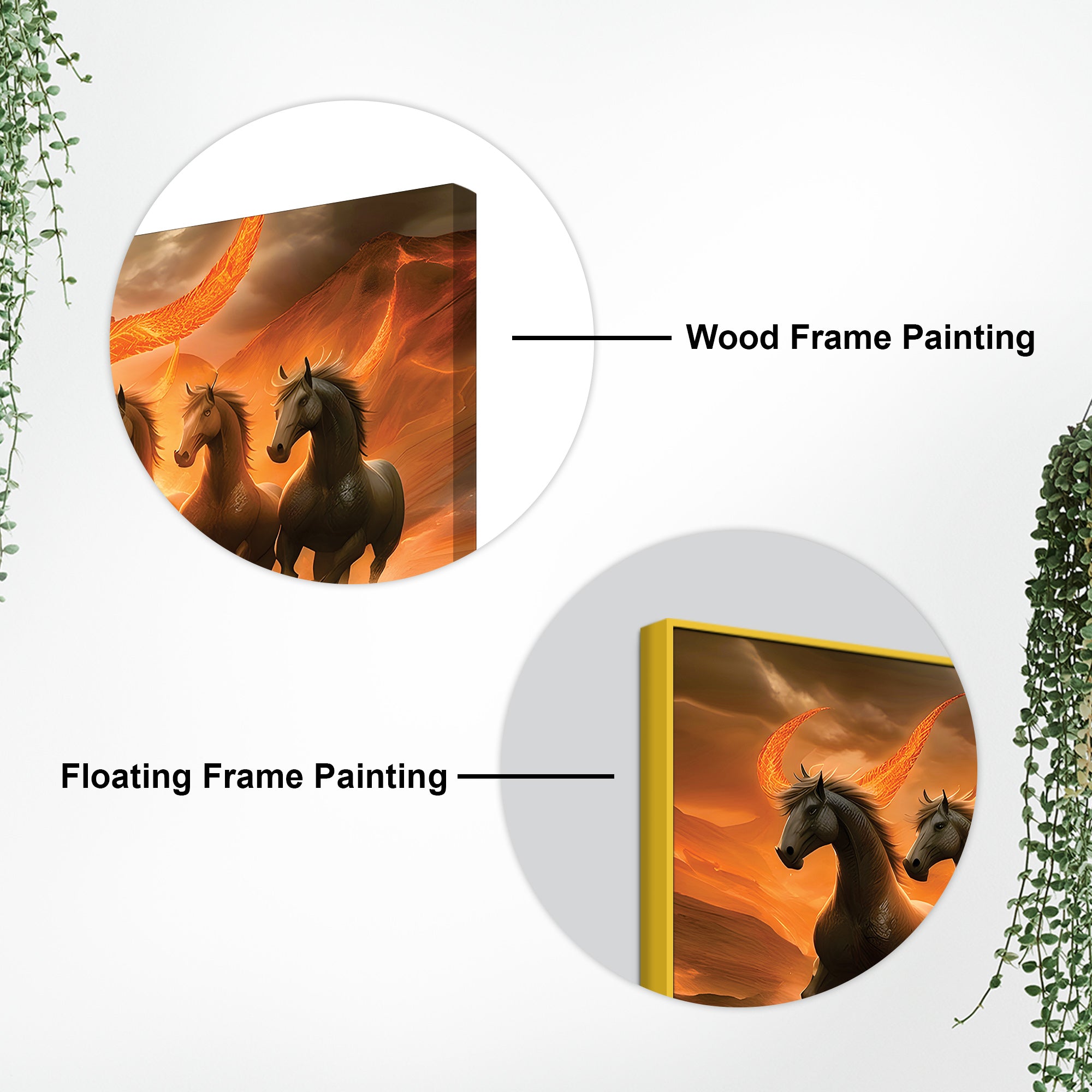 Seven Mystical Horses Canvas Wall Painting