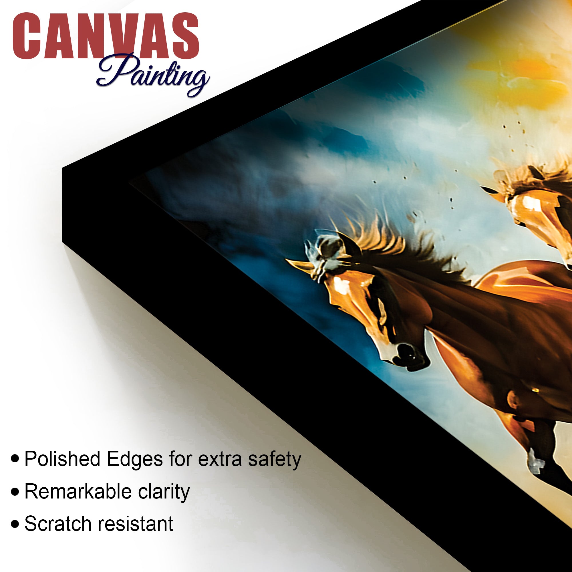 Seven Running Horses Auspicious Canvas wall Painting